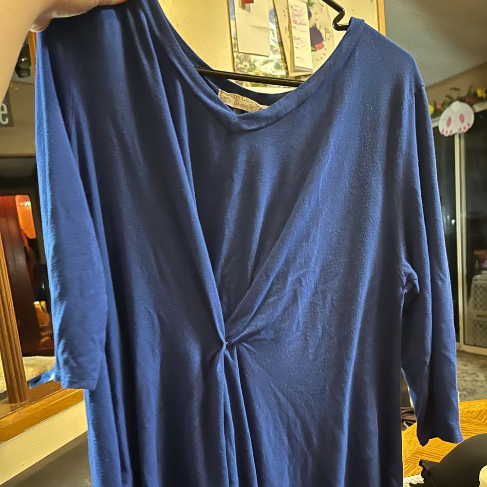 Pretty blue top plus size